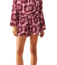 OMIKA Long Sleeve Pajama Short Set in chloe acai - women's sleepwear