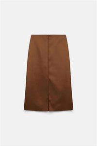 DOROTHEE SCHUMACHER Shiny Statement Midi Skirt in terra - women's skirt - view 5