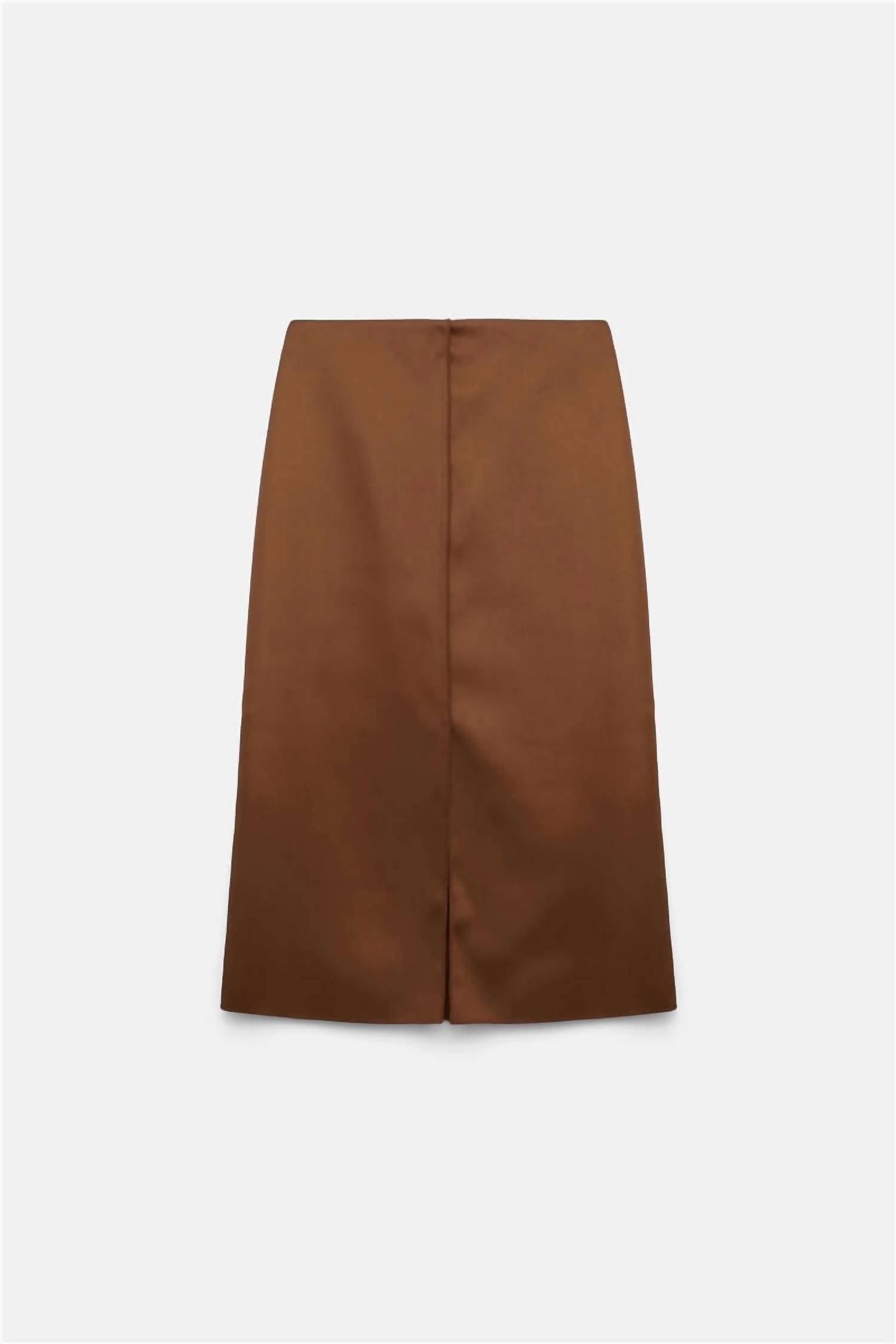 DOROTHEE SCHUMACHER Shiny Statement Midi Skirt in terra - women's skirt - view 5