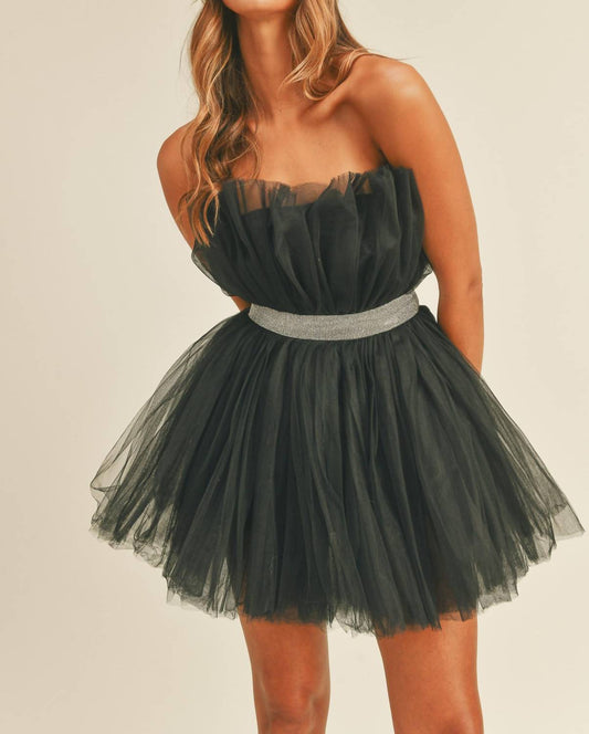 Mable - Belted Tutu Mini Dress