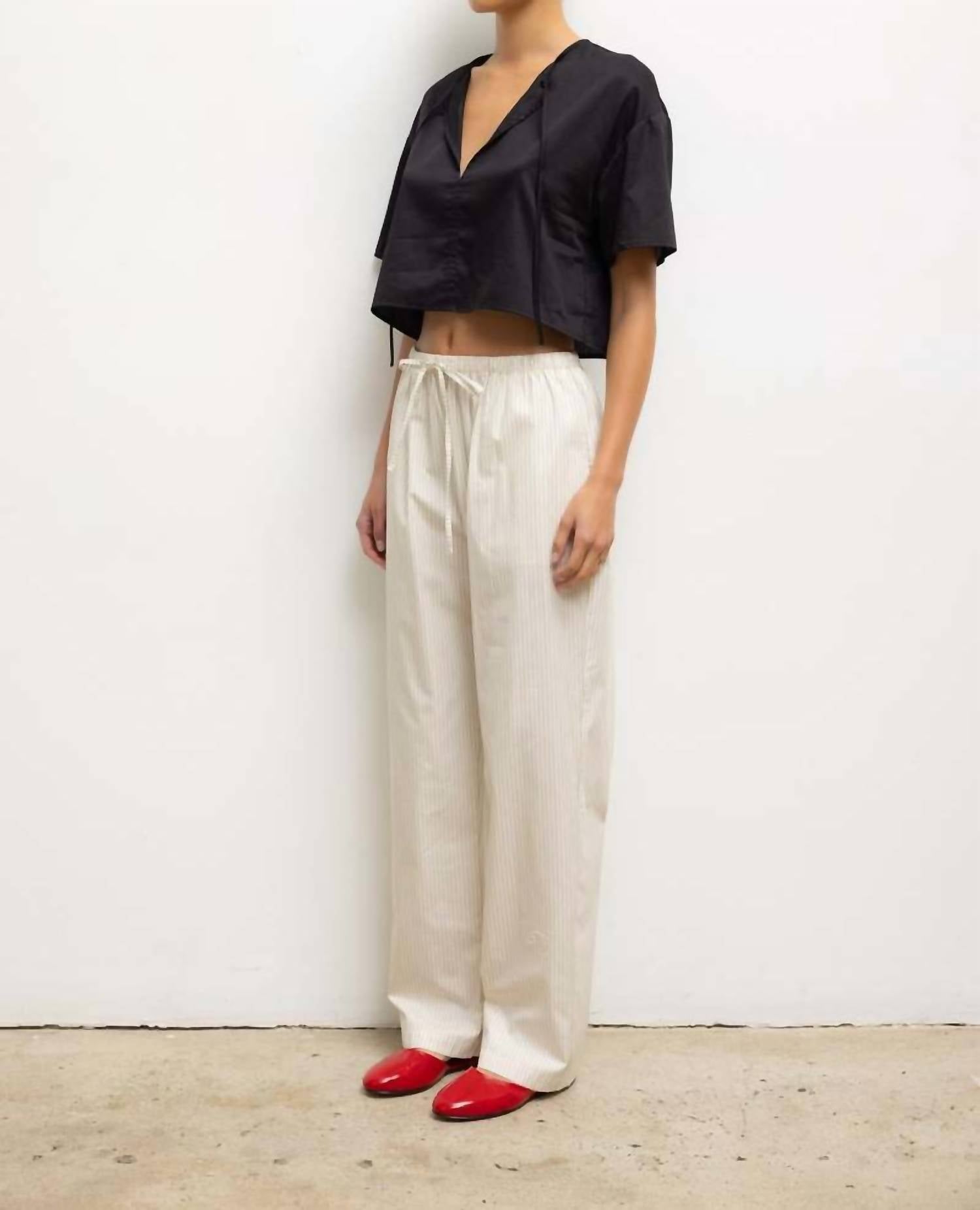 Leset - Yoko Short Sleeve Tie Top
