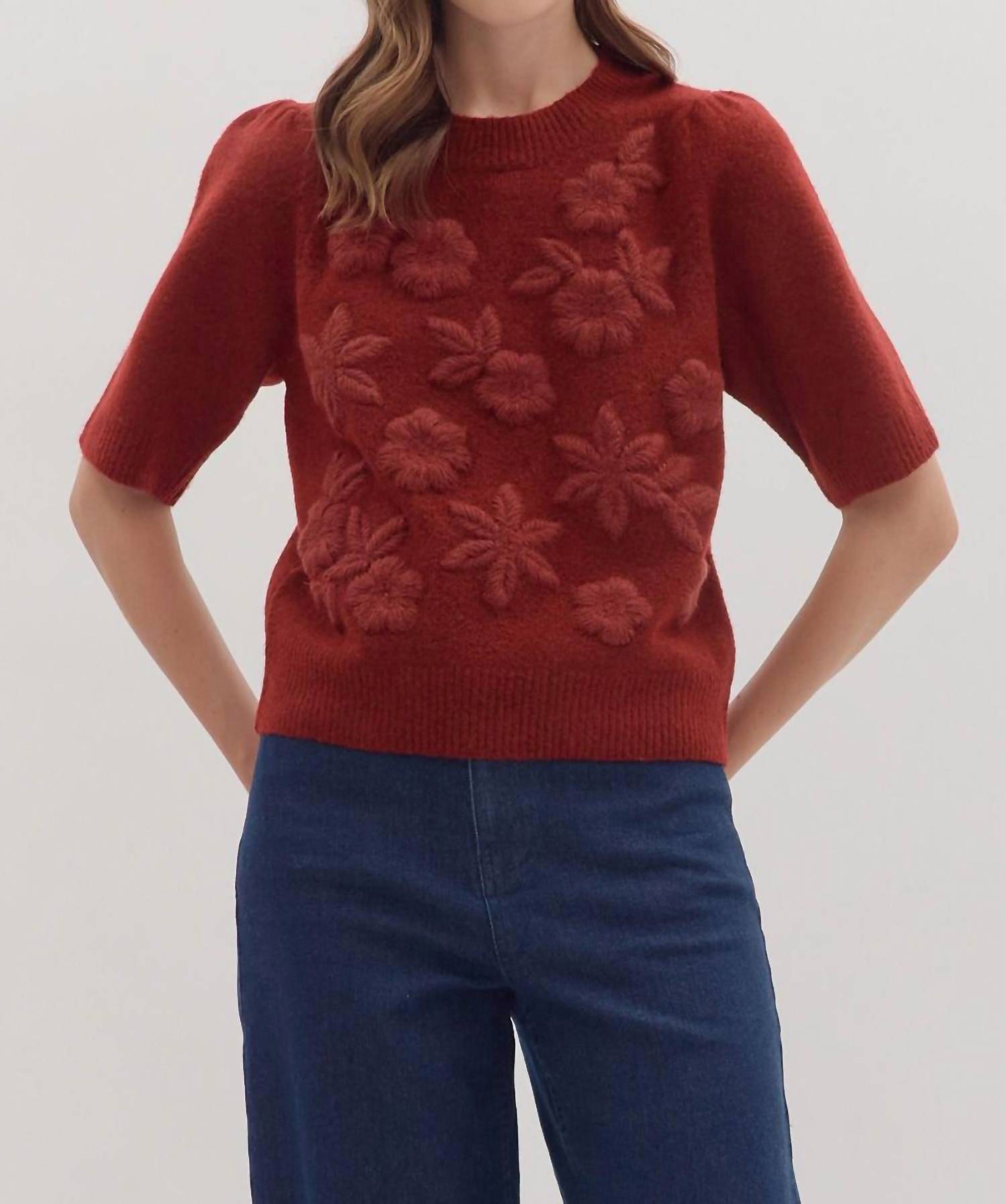 Entro - Short Puff Sleeve Sweater