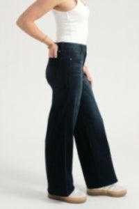 1822 Denim Women's High Rise Wide Leg Jean in dark blue - women's pants - alternate view
