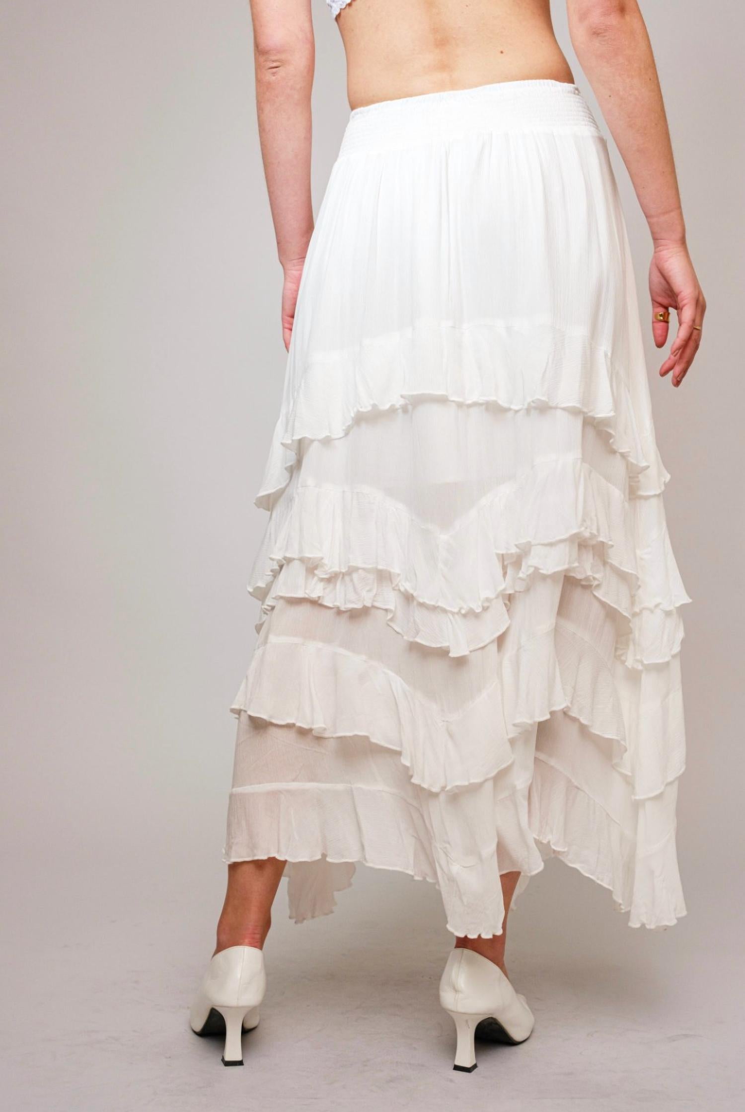 Blue B - Drift Away White Ruffle Skirt