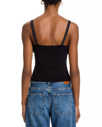 STEVE MADDEN Luana Ruched Detail Top in black - women's tank top - detail view