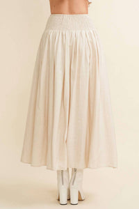 Cloud Ten Smocked Midi Skirt in cream - women's skirt - alternate view
