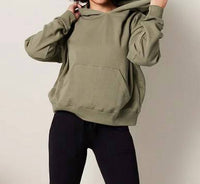 Known Supply Relaxed Hoodie in army - women's top - detail view