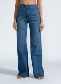 ASKK NY Brighton Wide Leg Jeans in mercury 2 - women's jeans - detail view