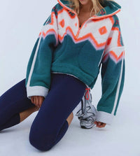 Free People - Mountain High Printed 1/2 Zip Fleece Pullover