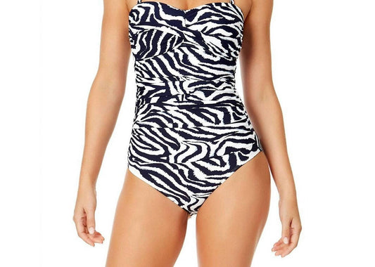 Anne Cole - Printed Twist Front One Piece Swimsuit