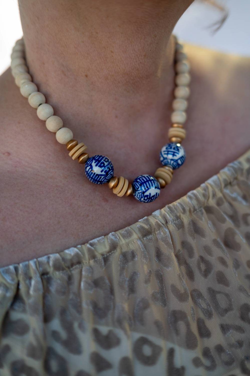 Canvas Style - Women's Hazel Chinoiserie & Painted Wood Necklace