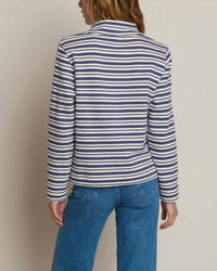 Nation LTD Delphine Sweatshirt Top in tossed stripe - women's top - alternate view