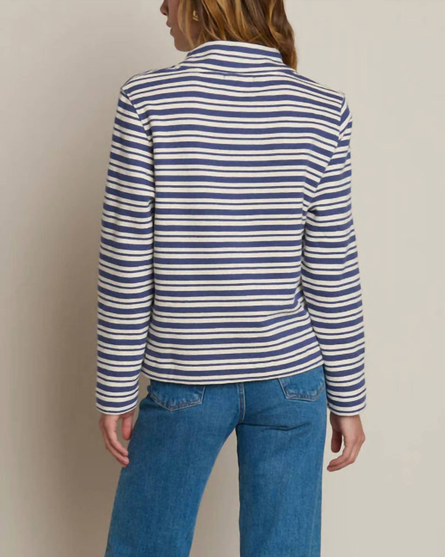 Nation LTD Delphine Sweatshirt Top in tossed stripe - women's top - alternate view