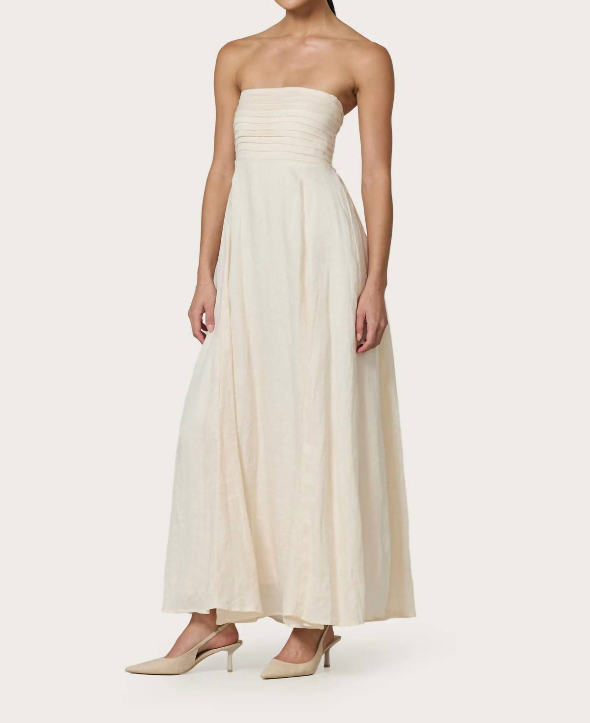 Lusana - TALIA PINTUCK MAXI DRESS