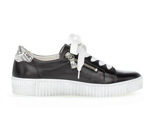 Gabor - Women's Leather With Side Zip Sneaker