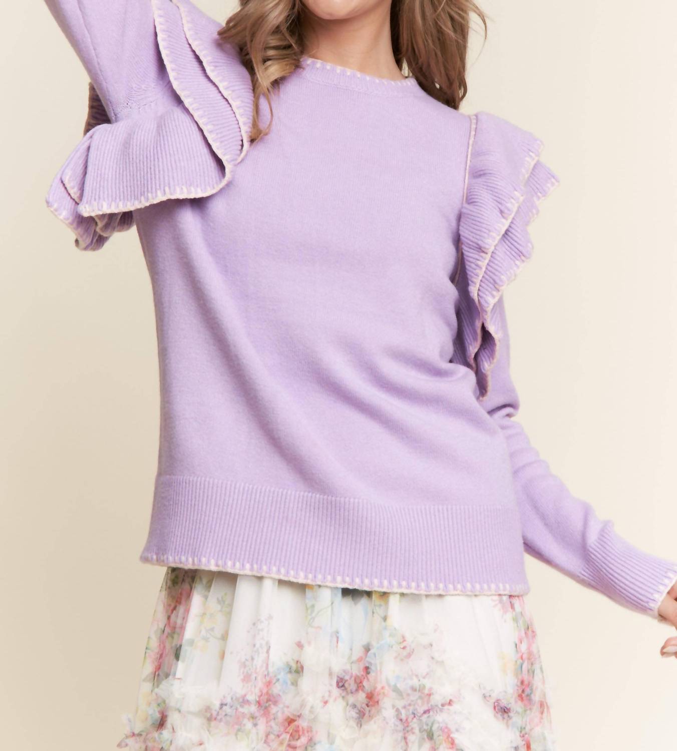 J.Nna - Women's Amara Ruffle Knit Top