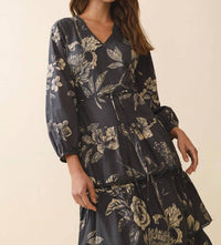 Tcec - Lace Detail Floral Midi Dress