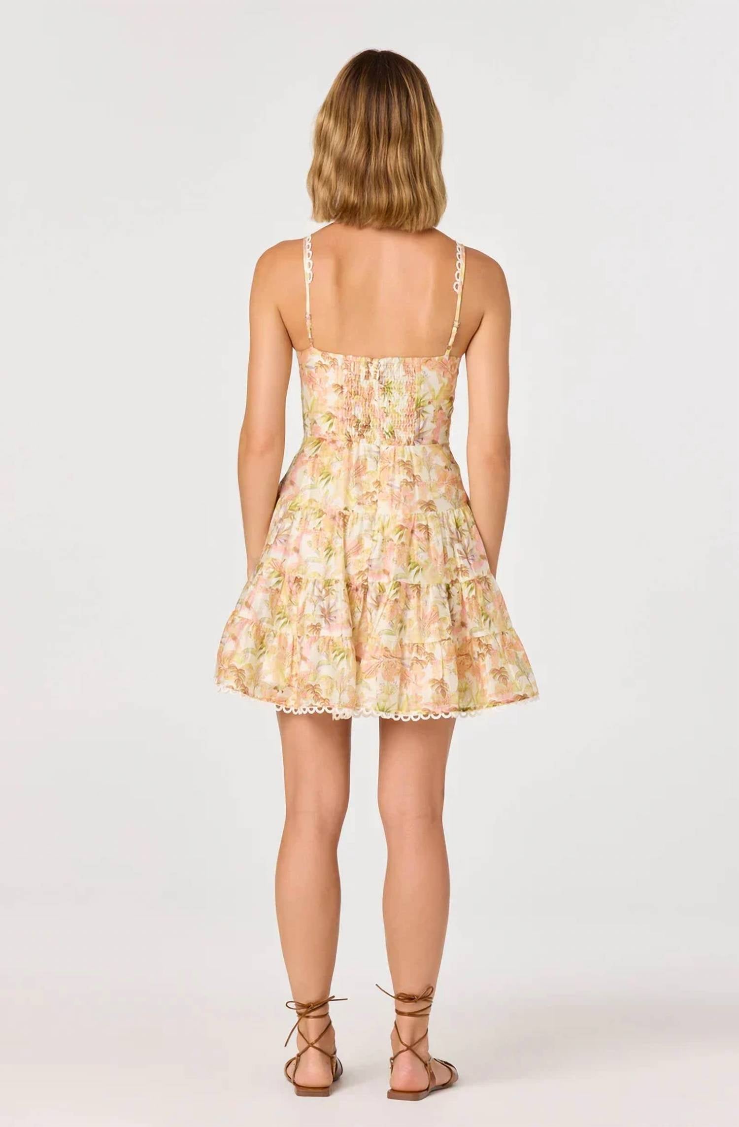 Astr - Women's Tazia Scalloped Trim Tiered Mini Dress