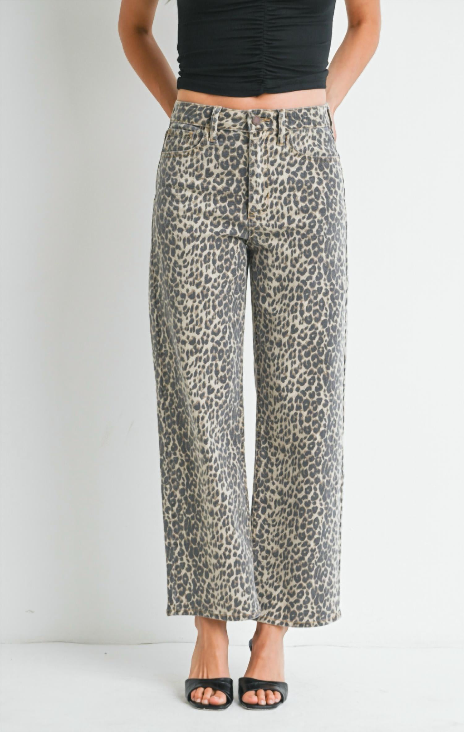 JUST BLACK DENIM Kandice Vintage Straight Jeans in leopard - women's jeans - view 4