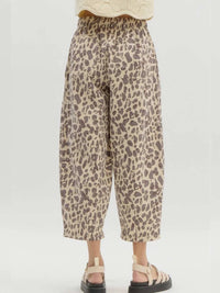 Entro - Leopard Pattern Mid-rise Balloon Pants