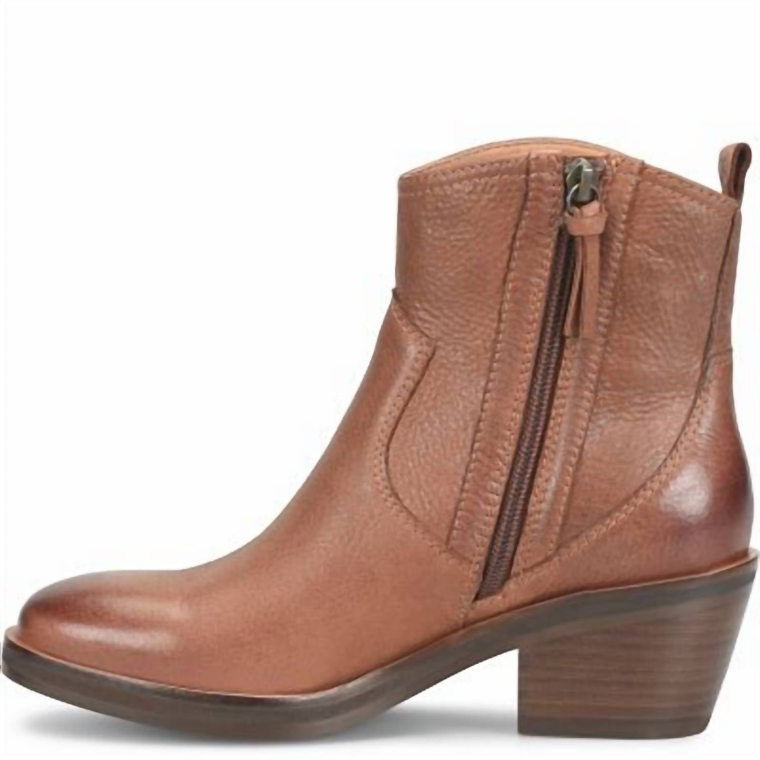 Sofft Women's Shaelynn Bootie in brandy - women's shoe - detail view