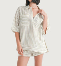 Emory Park - Campbell Stripe Oversized Tunic Top