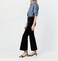 Ann Mashburn Kendall Flare Five Pocket Jeans in black stretch velveteen - women's jeans - alternate view