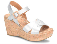 KORK-EASE Women's Myrna Ankle Strap Sandal in silver - women's sandal