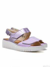 Waldlaufer Women’s Willow Wedge Sandal in lavender - women's sandal - detail view