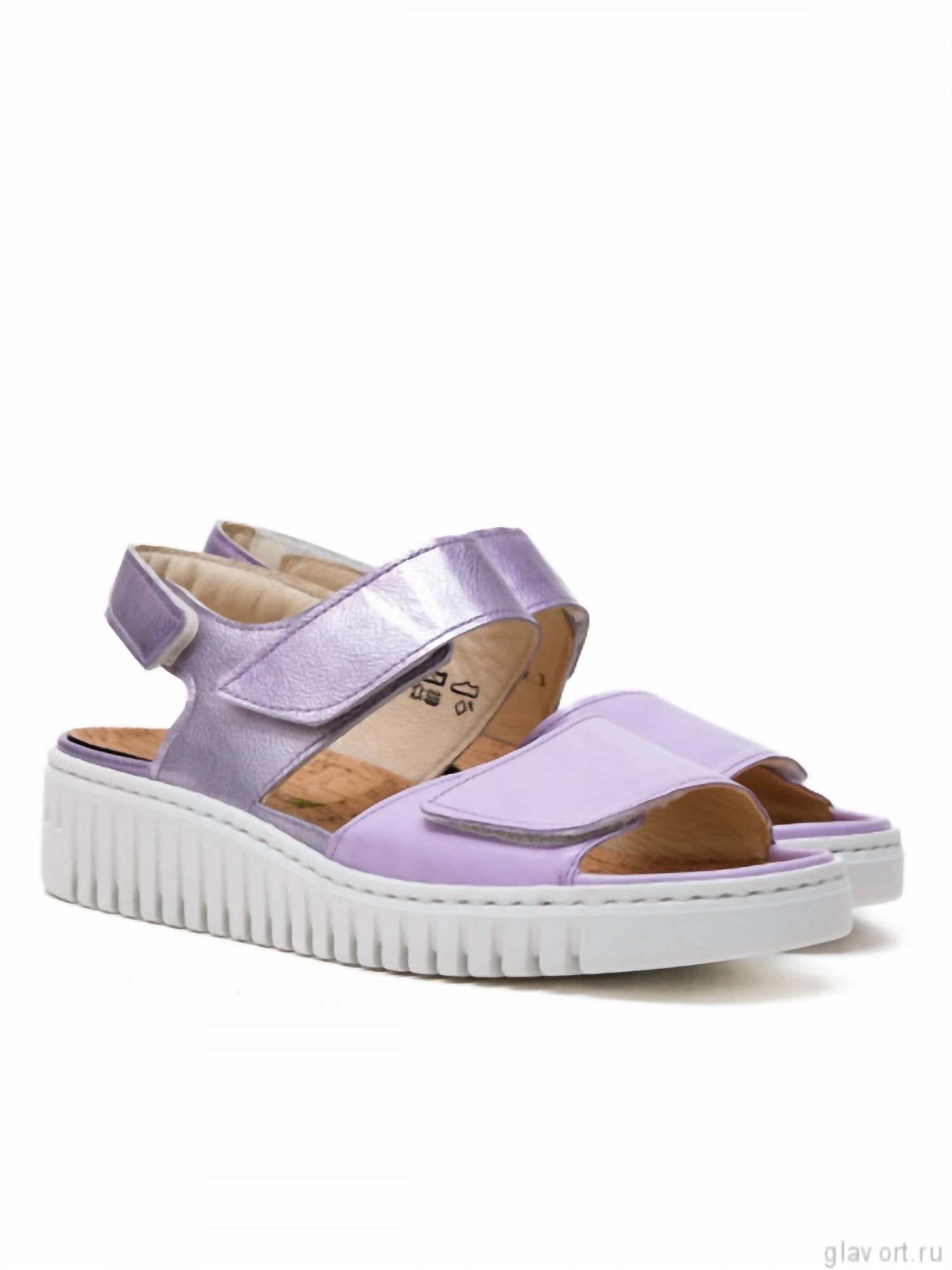 Waldlaufer Women’s Willow Wedge Sandal in lavender - women's sandal - detail view
