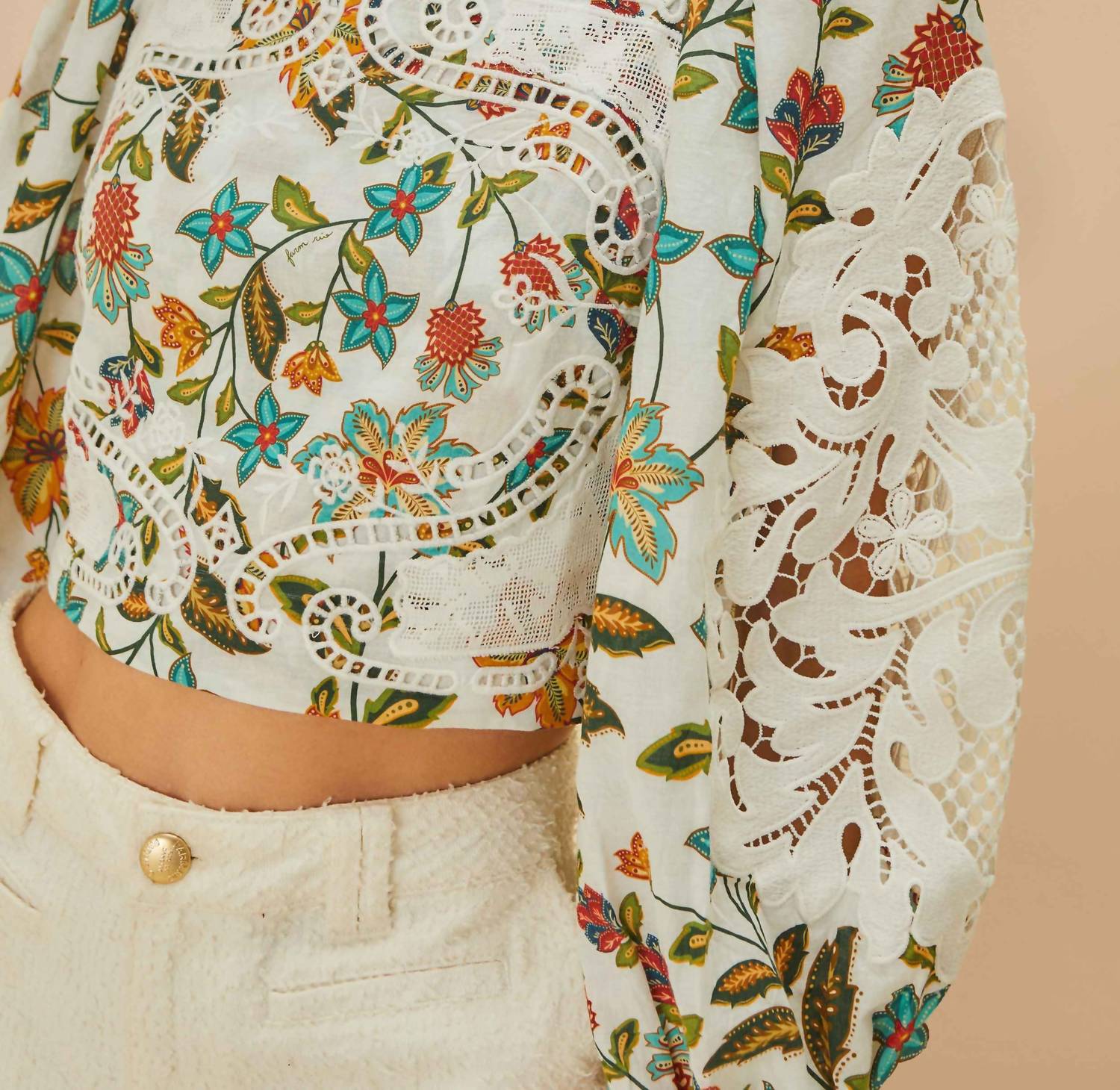 Farm Rio - BOTANICALS LACE BLOUSE