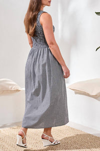 Tribal - Sleeveless Dress With Shirring Detail