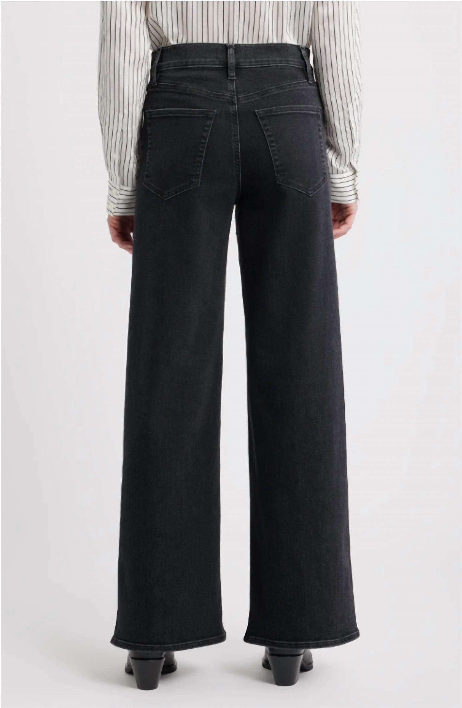 FRAME Le Slim Palazzo Jeans in meteor - women's jeans - detail view