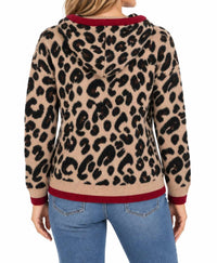 Charlie B - Leopard Jacquard Hooded Sweater