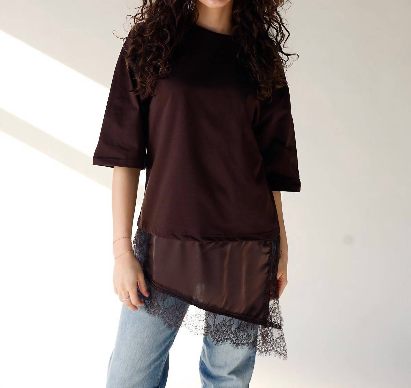 Sundayup - Asymmetric Lace Tee