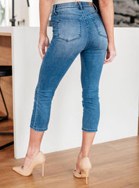 Judy Blue Cool Denim Pull On Non Distressed Capri Jeans in blue - women's pants - view 4