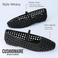 Cushionaire - Women's Weavy Squared Toe Woven Ballet Fla