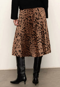 Sanctuary - Nostalgia Leopard Pleated Midi Skirt