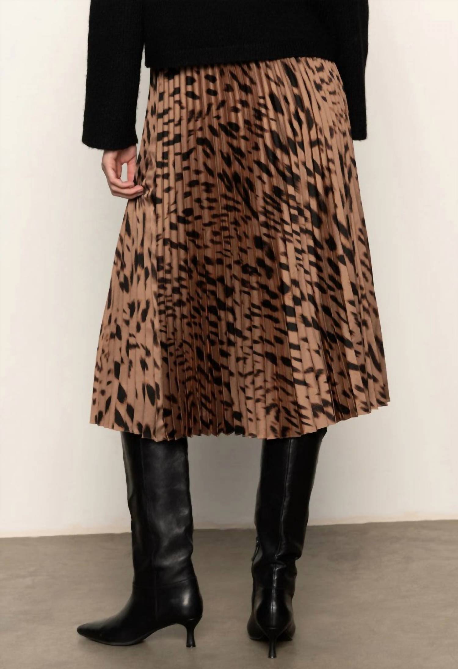 Sanctuary - Nostalgia Leopard Pleated Midi Skirt