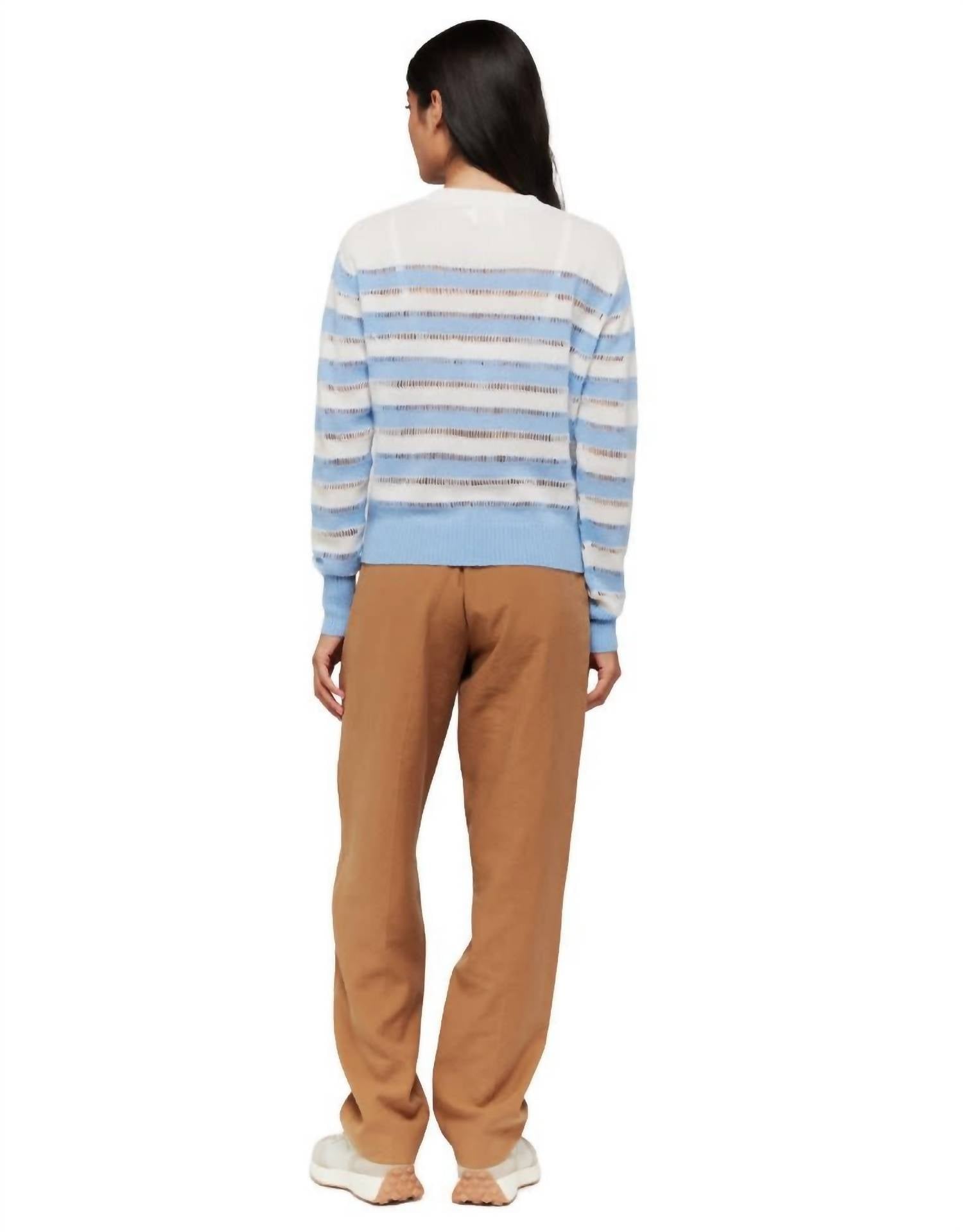 Brodie Cashmere - Beach Stripe Crew Sweater