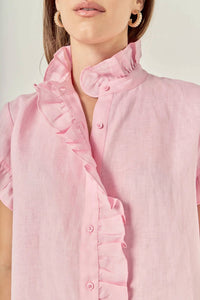 English Factory - Linen Ruffle Shirt