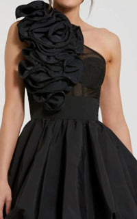 Mac Duggal - Taffeta One Shoulder Ruffle Bubble Mini Dress
