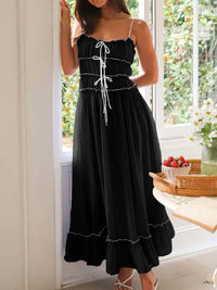 Trendsi - Devine Frill Ruffled Hem Midi Cami Dress