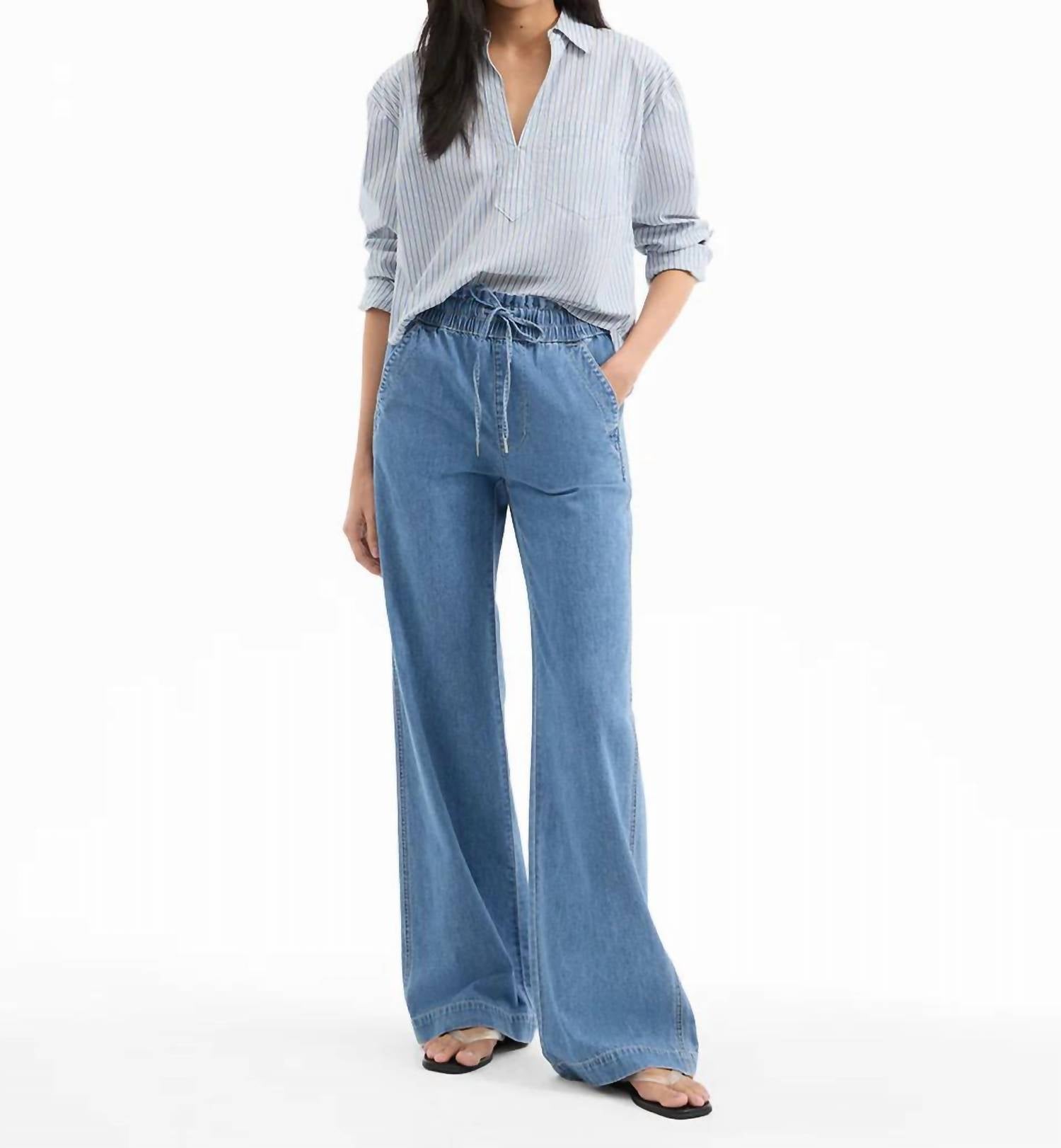 Veronica Beard - Dunford Wide Leg Jean With Drawcord