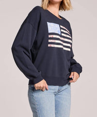 Chaser - Flag Adornment Long Sleeve Sweatshirt