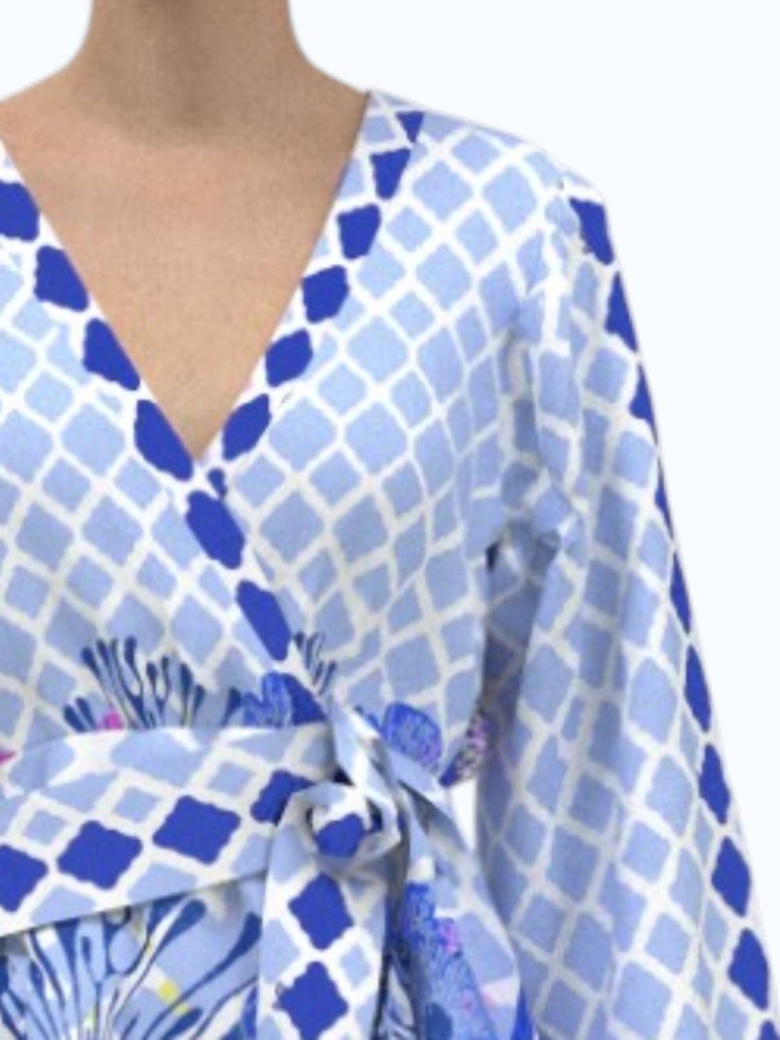 Celina Moon - Long Sleeve Floral Wrap Dress