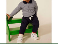Petit Bateau Fleece Waistband Sweatpants in navy - kids' joggers