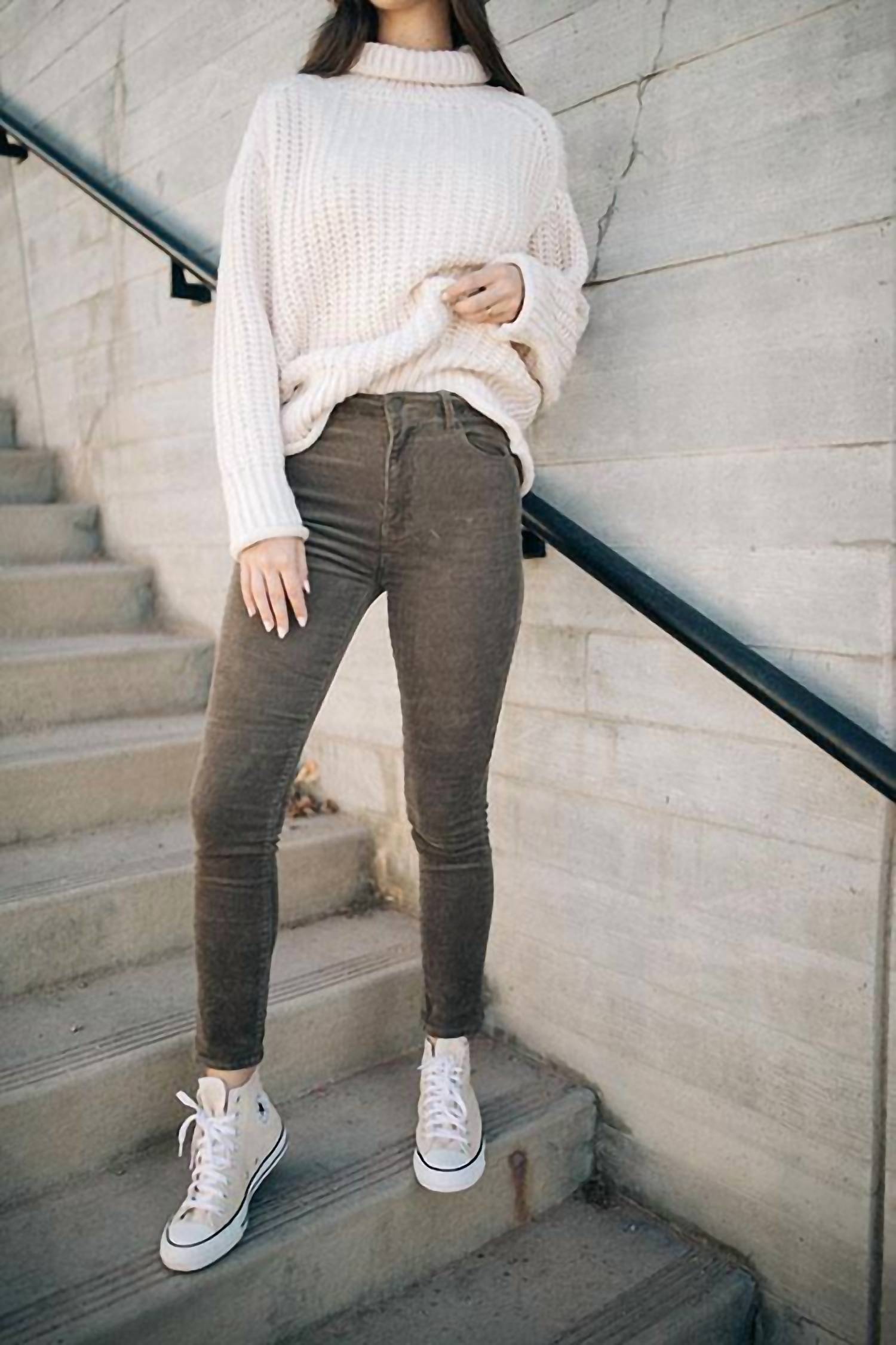 Olive And Paix - Corduroy High Rise Skinny Pants