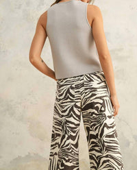 MIOU MUSE Metal Button Down Detail Vest in misty grey - women's tank top - alternate view