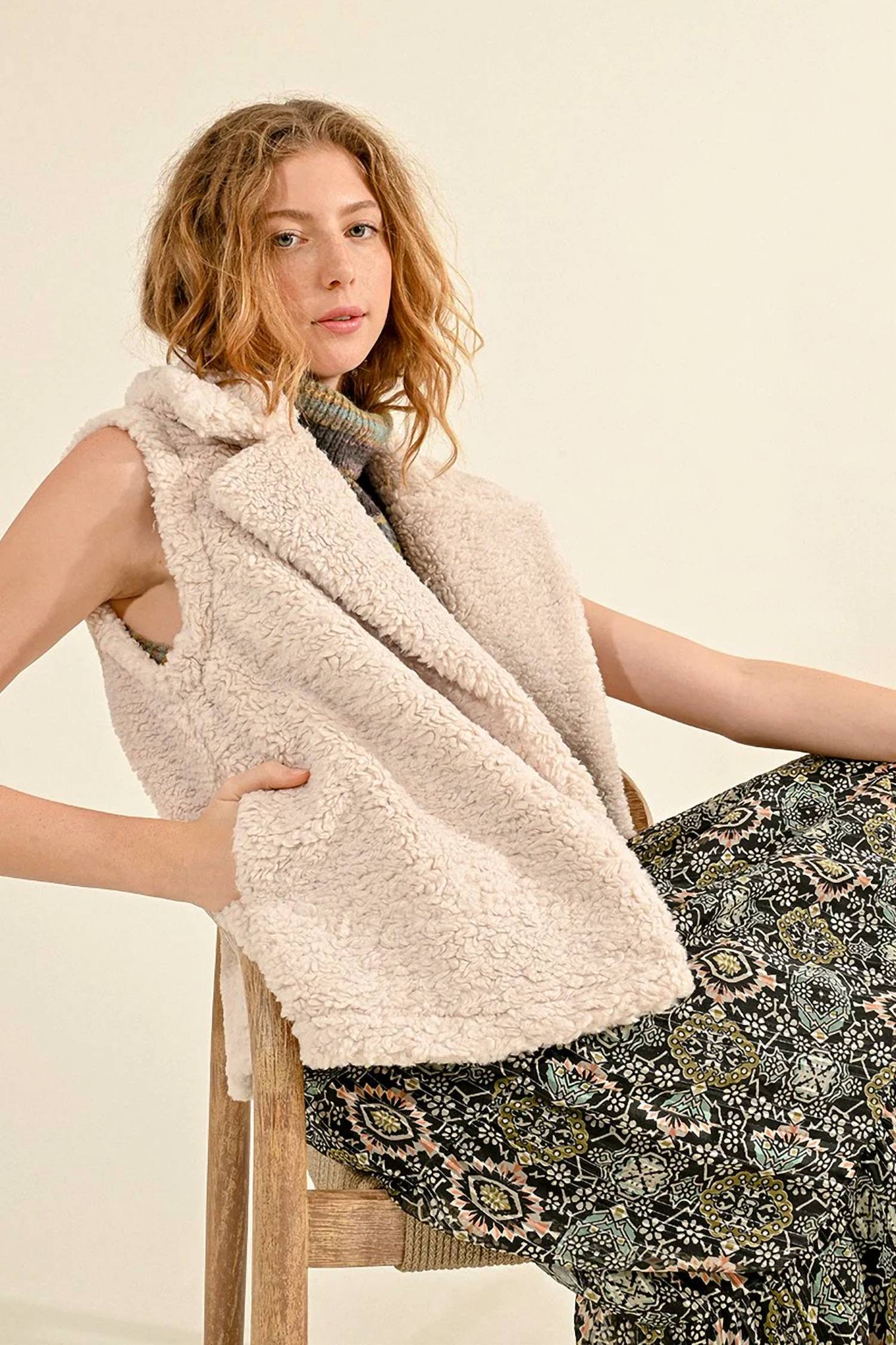 Molly Bracken - Sleeveless Sheepskin Effect Vest